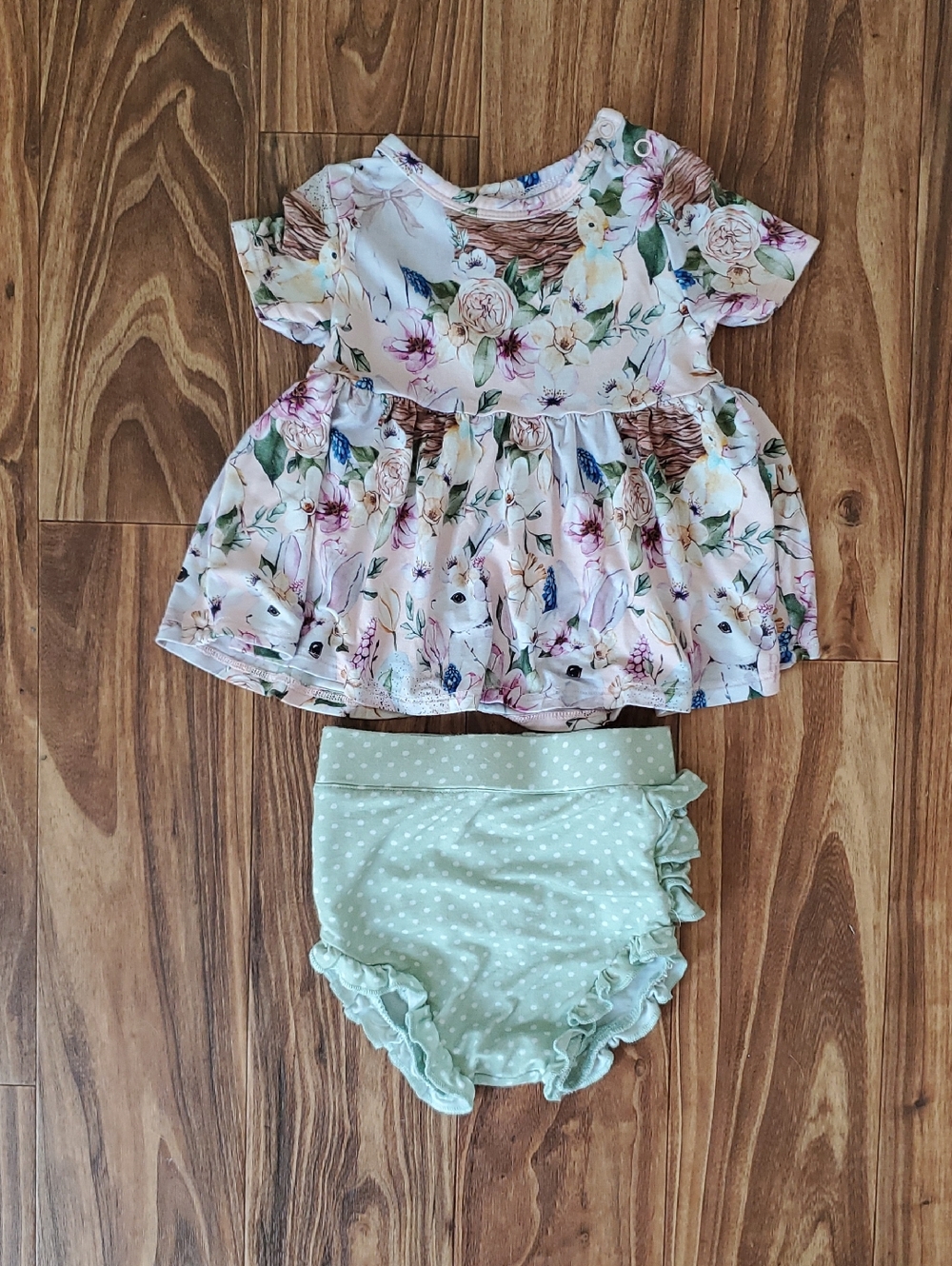 Posh Peanut Hazel Peplum And Bummie  Outfit Size 6-12m